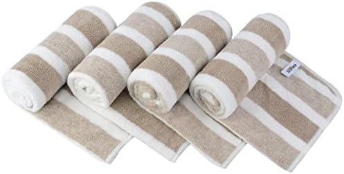 KinHwa Microfiber Hand Towels for Bathroom Soft and Absorbent Face Towels Brown Bathroom Hand Towels for SPA Hair Bath 30inchx16inch 4 Pack