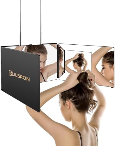 JUSRON 360 Viewing Angle Self Hair Cutting Mirror Shower Mirror