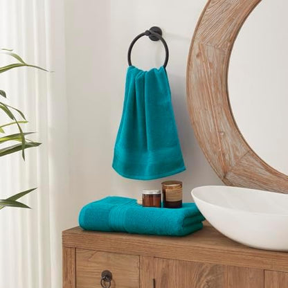 COZYART Luxury Bath Towel Set 3 PCS, Teal 100% Turkish Cotton 650 GSM