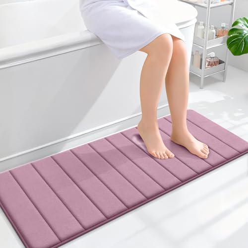 OLANLY Memory Foam Long Bathroom Rugs Runner 47x17, Super Soft Absorbent
