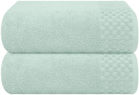 MyOwn Ultra Soft 2 Pack Oversized Bath Towel Set 28x55 inches, Cotton Large Bath Towels, Highly Absorbant Compact Quickdry & Lightweight Towel, Ideal for Gym Travel Camp Pool - Sea Green