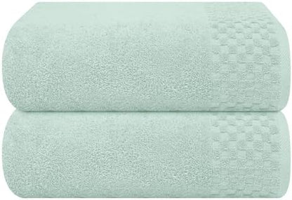 MyOwn Ultra Soft 2 Pack Oversized Bath Towel Set 28x55 inches, Cotton Large Bath Towels, Highly Absorbant Compact Quickdry & Lightweight Towel, Ideal for Gym Travel Camp Pool - Sea Green