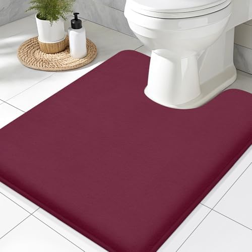 Smiry Memory Foam Toilet Rugs 24x20, Extra Soft Absorbent Bathroom Rugs