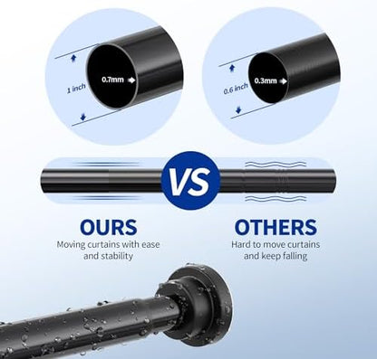 Mcrbeay Shower Curtain Rod, 1" Diameter Heavy Duty Tension Shower Rod