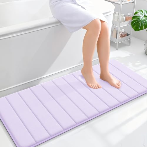 OLANLY Memory Foam Long Bathroom Rugs Runner 47x20, Super Soft Absorbent