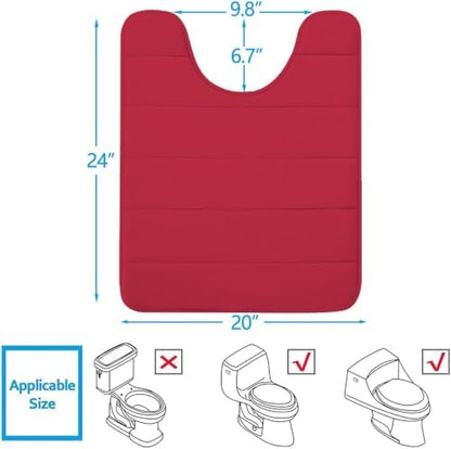 Buganda Memory Foam U-Shaped Toilet Rugs 24 x 20, Absorbent Bathroom mat