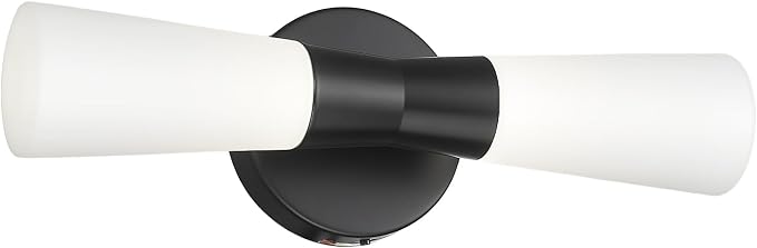 kudos 16 Inch Black Vanity Lights, Milk White Glass, 3CCT, KDVL13-BK | LED, 14W, 1100 Lumens, 3000K, 4000K and 5000K Selectable, Hardwired,for Bathrooms and Bedrooms