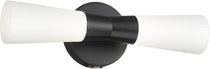 kudos 16 Inch Black Vanity Lights, Milk White Glass, 3CCT, KDVL13-BK | LED, 14W, 1100 Lumens, 3000K, 4000K and 5000K Selectable, Hardwired,for Bathrooms and Bedrooms