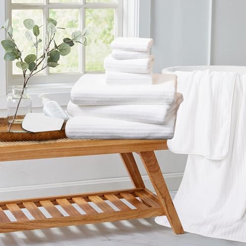 Extra Large Bath Sheet Set of 4,Ultra Soft Fluffy Towel,35”x 70”Oversized Bath Towel Set,Premium Microfiber Bathroom Towel Set Highly Absorbent Quick Dry Shower Towel for Bathroom,Hotel,Spa (White)