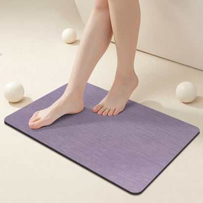 Mecko Bath Mat Ultra Thin Lavender Purple, 16"x24"