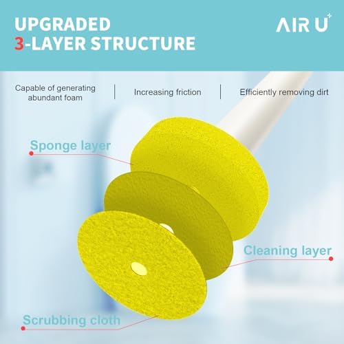48 Count Disposable Toilet Brush Heads, Toilet Bowl Wand Refills for Toilet and Bathroom Cleaning, Yellow Lemon Fragrance, Not Suitable for Electric Toilet Brushes