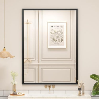 Black Framed Bathroom Mirror for Over Sink 26x36