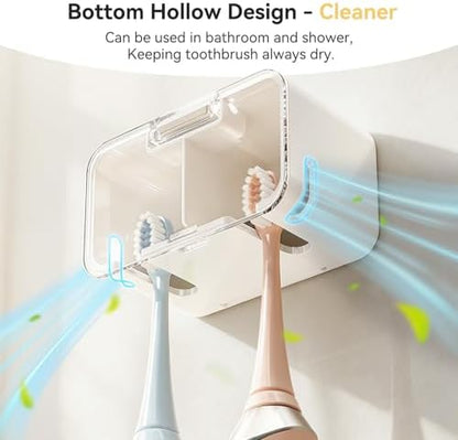 MOPMS Toothbrush Holders for Bathrooms with 2 Slot Independent Compartment