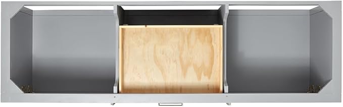 ARIEL Bayhill 72-inch Bathroom Vanity with Sink,Solid Wood, 0.75-inch Italian Carrara Marble Countertop, Double Rectangular Porcelain Sink, 2 Soft Closing Doors, 3 Dovetail Drawers, Grey