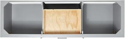 ARIEL Bayhill 72-inch Bathroom Vanity with Sink,Solid Wood, 1.5-inch Italian Carrara Marble Countertop, Double Rectangular Porcelain Sink, 2 Soft Closing Doors, 3 Dovetail Drawers, Grey