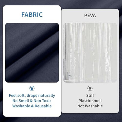 1 Pack Water-Repellent Fabric Shower Curtain Liner, 72x72 Blue