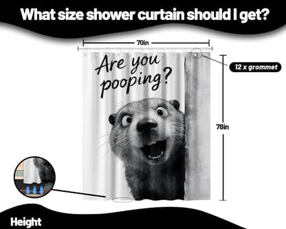 Extra Tall Shower Curtain XL Funny Cute Otter, 70 x 78 Inchs