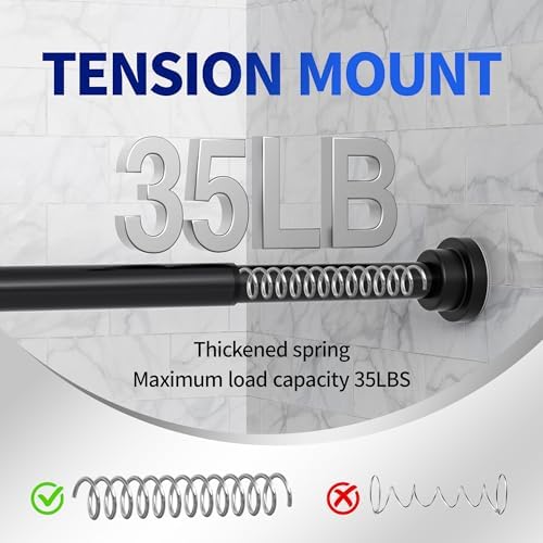 Mcrbeay Shower Curtain Rod, 1" Diameter Heavy Duty Tension Shower Rod