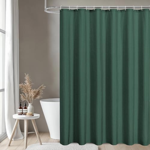 Waterproof Fabric Shower Curtain,No Liner Needed,72x72,EmeraldGreen