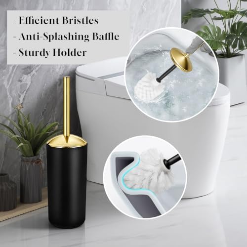 Bathroom Set, 10Pcs Bathroom Shower Curtain Sets with Hooks, Bathroom Accessories Set with Trash Can, Bathroom Accessories Sets Complete with Shower Curtain Set, Black Bathroom Accessory Set
