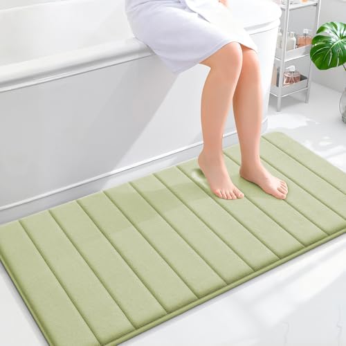 OLANLY Memory Foam Long Bathroom Rugs Runner 47x24, Super Soft Absorbent
