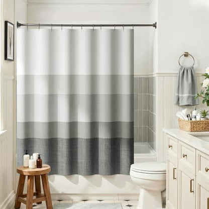 jinchan Ombre Cloudy Grey Shower Curtain for Bathroom 70x60 Inch 12 Hooks
