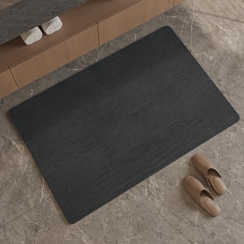 Mecko Bath Mat Ultra Thin Black, 17"x27.5"