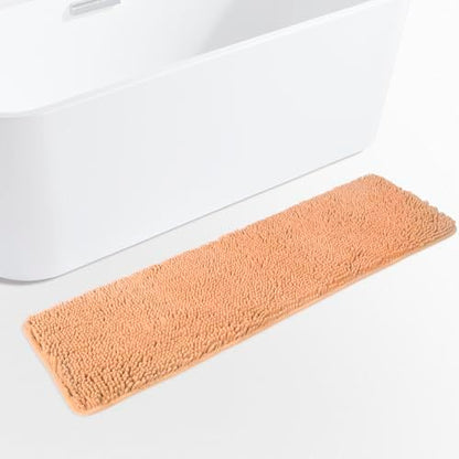 Yeaban Chenille Peach Bathroom Runner Rug 17"x47"
