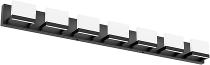 Tipace LED Modern Bathroom Vanity Light Fixtures, 7 Lights Black Vanity Lighting for Bathroom Wall Lights Up and Down LED Light Fixtures Over Mirror(White 6000K)