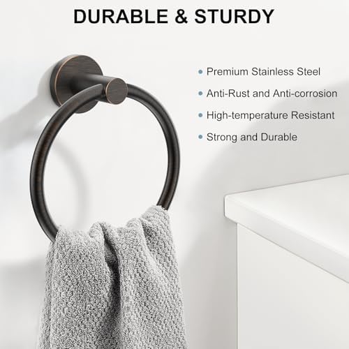SetSail Towel Holder for Bathroom Wall Oil Rubbed Bronze Towel Ring