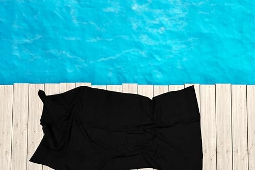 Bath Towels Pack of 6 – 24" x 50" – 100% Cotton Terry, Soft, Quick-Dry & Highly Absorbent – Black Towels for Bathroom, Spa, Gym, Hotel, Pool & Everyday Use