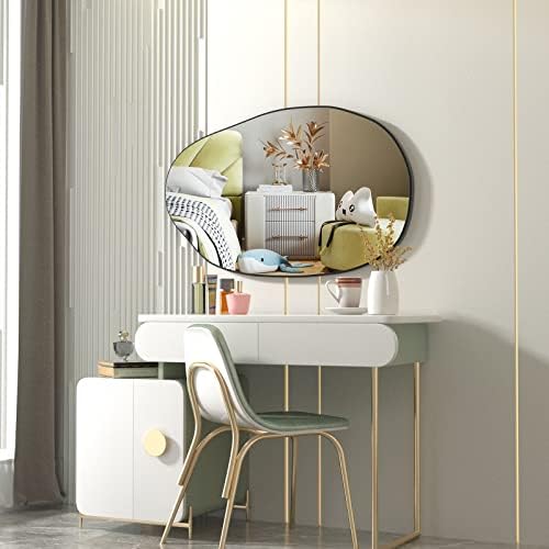 Irregular Asymmetrical Mirror Wall Mounted, Unique Vanity Mirror,Shaped Dressing Mirror Decorative for Living Room, Bathroom, Bedroom, Entryway Wall Decor, 33.5"×20.5"