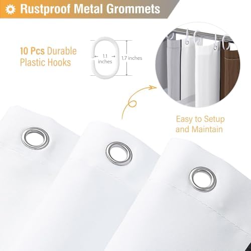 BTTN 54x78 Stall Modern Geometric Waterproof Fabric Shower Curtain, Brown