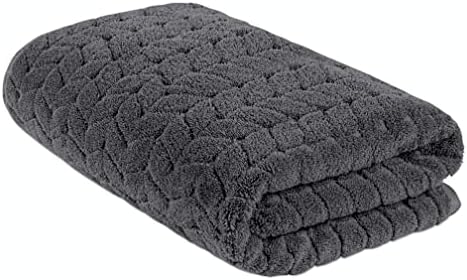 BAGNO MILANO Turkish Cotton Bath Towels, Hand Towels - Soft Plush Jacquard Collection - Highly Absorbent Towel Set (Grey, Bath Sheet 35x70)
