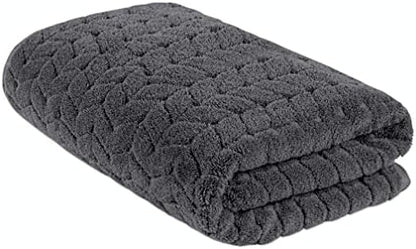 BAGNO MILANO Turkish Cotton Bath Towels, Hand Towels - Soft Plush Jacquard Collection - Highly Absorbent Towel Set (Grey, Bath Sheet 35x70)