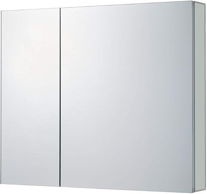 Bathroom Medicine Cabinet, Aluminum, Recessed/Surface Mount, 36" x 30", Right/Left Hinged, Mirrored Interior