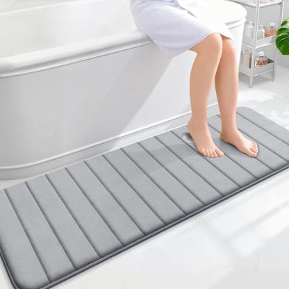 OLANLY Memory Foam Long Bathroom Rugs Runner 59x20, Super Soft Absorbent