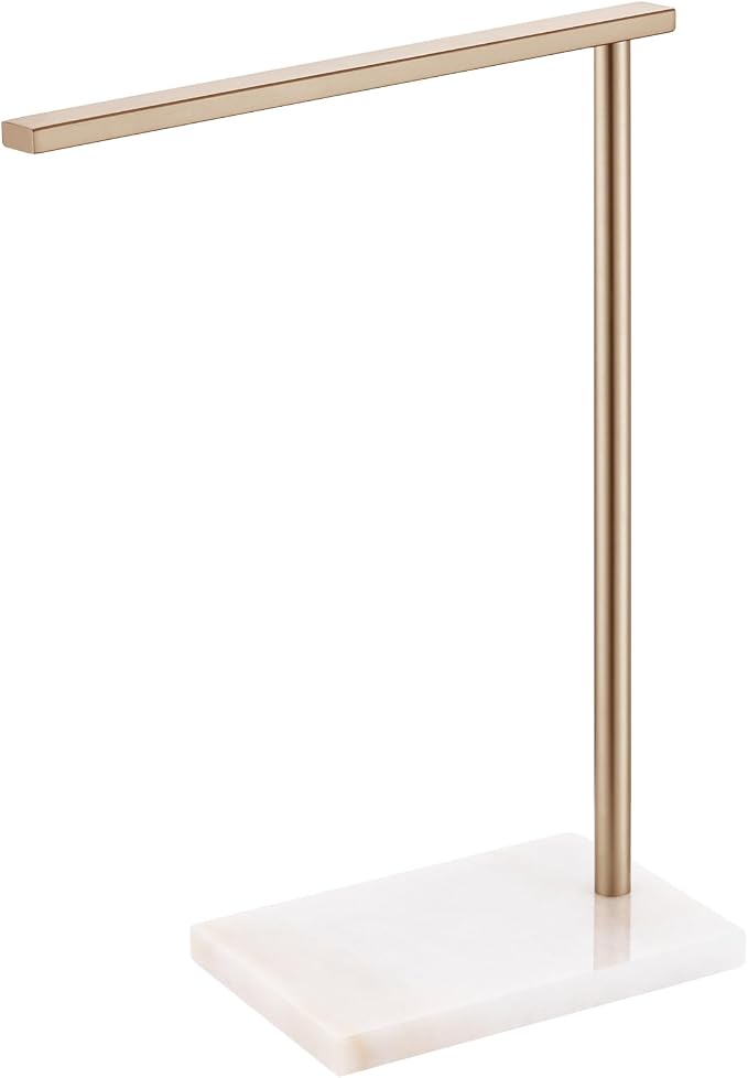 Hand Towel Bar for Bathroom Vanity Countertop 1-Tier Towel Holder Free Stand with Heavy Marble Base Thicken Steady, Champagne Bronze Stainless Steel AN7002CPG
