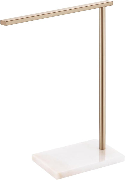 Hand Towel Bar for Bathroom Vanity Countertop 1-Tier Towel Holder Free Stand with Heavy Marble Base Thicken Steady, Champagne Bronze Stainless Steel AN7002CPG