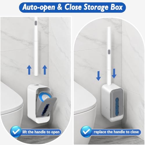 Disposable Toilet Brush-Toilet Bowl Cleaner Wand with 48 Refills
