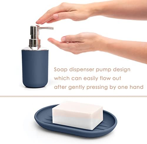 Moss & Stone 6-Piece Blue Bathroom Accessories Set, Soap Dispenser