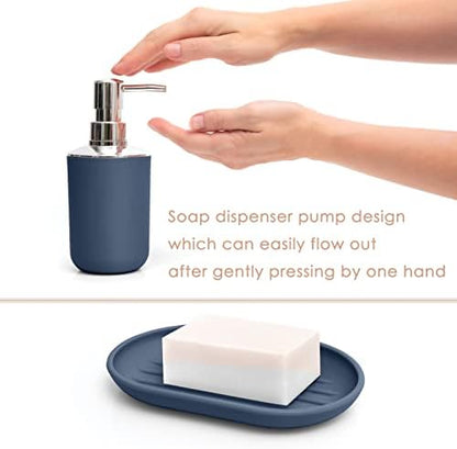 Moss & Stone 6-Piece Blue Bathroom Accessories Set, Soap Dispenser