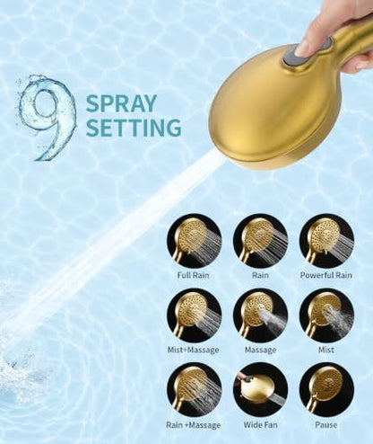 SR SUN RISE Filtered Shower Head with Handheld Brushed Gold 1 Filter