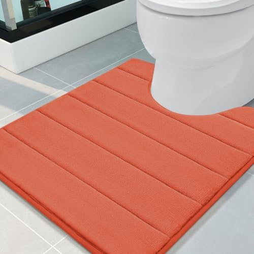 Buganda Memory Foam U-Shaped Toilet Rugs 24 x 20, Absorbent Bathroom mat