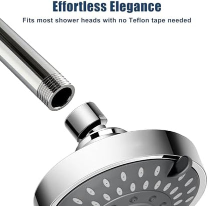 Straight Shower Arm with Flange, 6 Inch, Chrome