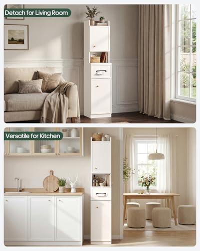 7-Tier Over Toilet Storage Cabinet, 2-in-1, Separable Bathroom Storage
