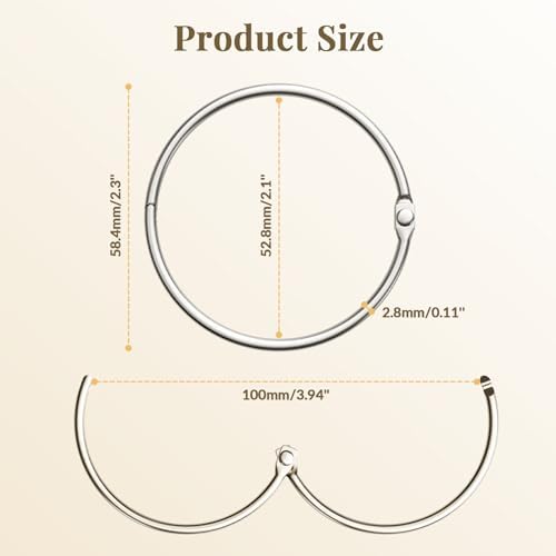 Bathway Shower Curtain Rings, Shower Curtain Hooks 12 Pcs Anti-Drop Shower Rings for Curtain, Brushed Nickel Shower Curtain Rings Rust Proof, Metal Shower Hooks for Shower Curtain Rod Bathroom