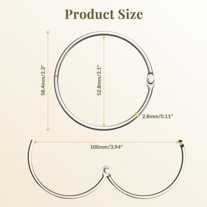 Bathway Shower Curtain Rings, Shower Curtain Hooks 12 Pcs Anti-Drop Shower Rings for Curtain, Brushed Nickel Shower Curtain Rings Rust Proof, Metal Shower Hooks for Shower Curtain Rod Bathroom