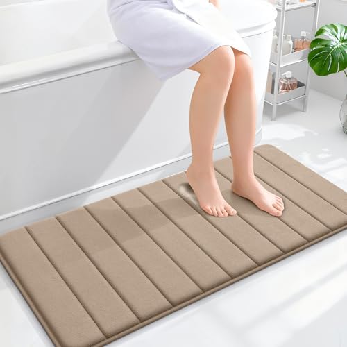 OLANLY Memory Foam Long Bathroom Rugs Runner 44x20, Super Soft Absorbent