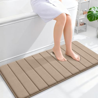 OLANLY Memory Foam Long Bathroom Rugs Runner 44x20, Super Soft Absorbent